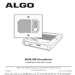 Algo 8028 Installation User Guide