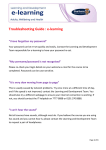 Troubleshooting Guide : e-learning