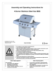 343-0691 4 Burner Stainless Steel Gas Bbq