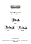 Operating instructions Universal Lathes