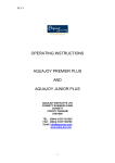 OPERATING INSTRUCTIONS AQUAJOY PREMIER PLUS AND