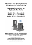 Operating Instructions for Hydraulic Toe Jacks Model: HTJ