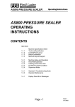 AS800 PRESSURE SEALER OPERATING INSTRUCTIONS