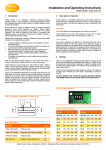 Installation and Operating Instructions