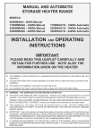 INSTALLATION AND OPERATING INSTRUCTIONS