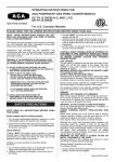 OPERATING INSTRUCTIONS FOR AGA POWERVENT