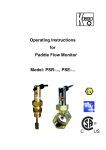 Operating Instructions for Paddle Flow Monitor Model: PSR-..., PSE-