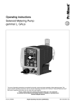 Solenoid Metering Pump gamma/ L, GALa Operating instructions