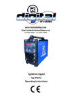 Tig200 DC Digital Tig Welder Operating Instructions - R