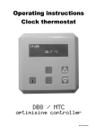 Operating instructions Operating instructions Clock thermostat DB8