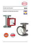 Variable-Area Flowmeter Installation and Operating Instructions