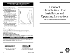 Dormont Flexible Gas Hose Installation and Operating Instructions