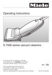 Operating instructions S 7000 series vacuum cleaners