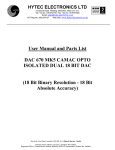 User Manual and Parts List DAC 670 MK5 CAMAC OPTO