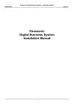 Panasonic Digital Business System Installation Manual