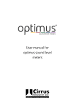 User manual for optimus sound level meters