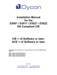 Installation Manual for the D3001 / D3011 / D3021 / D3022