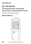 User Manual Thermohygrometer with Single