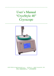 User's Manual “CryoStyle 40” Cryoscope