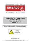 USER'S MANUAL &ndash; URBACO U100 CONTROL BOARD Article
