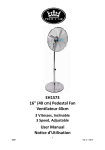 EH1573 16" (40 cm) Pedestal Fan Ventilateur 40cm User Manual