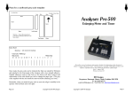 Analyser 500 User Manual - RH Designs darkroom equipment