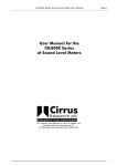 CR:800B User Manual - Cirrus Research plc