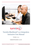 Turnitin Blackboard&reg; 9.0 Integration Instructor User Manual
