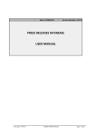 PRESS RELEASES DATABASE USER MANUAL