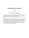 Colloidal Silver User's Manual