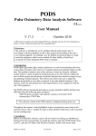 Pulse Oximetery Data Analysis Software User Manual