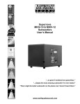 Supernova MKIV-10 & MKIV-12 Subwoofers User's Manual