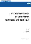 End User Manual for Service Definer for Choose and Book R2.1