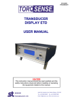 TRANSDUCER DISPLAY ETD USER MANUAL