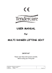 USER MANUAL For MULTI RANGER LIFTING SEAT