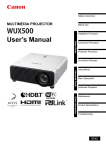 MULTIMEDIA PROJECTOR WUX500 User's Manual