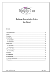 Backstage Communication System User Manual