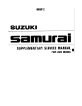 90-92 Samurai Supplementary Service Manual