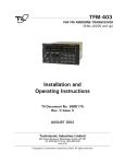 TFM-403 Installation and Operating Instructions
