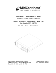 INSTALLATION MANUAL AND OPERATING INSTRUCTIONS