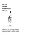 User's Guide Digital Psychrometer Model RH390