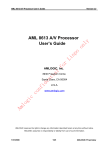 AML 8613 A/V Processor User's Guide