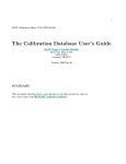 The Calibration Database User's Guide - HEASARC