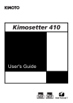 Kimosetter 410 User's Guide