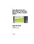 User Manual for the NETGEAR 10/100/1000 Mbps CardBus Adapter