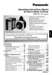 Operating Instructions (Basic) AC Servo Motor & Driver