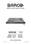 BARCO DAYLIGHT DISPLAY SYSTEMS INSTALLATION MANUAL