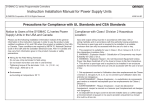 Instruction Installation Manual for Power Supply Units