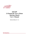 ESC629 2-Channel DC Servo Motor Interface Board User's Manual