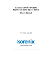 Korenix JetPort 5208/5216 Rackmount Serial Device Server User's